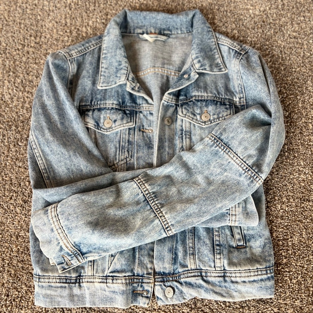 W-Small Free People Light Blue Jean Jacket